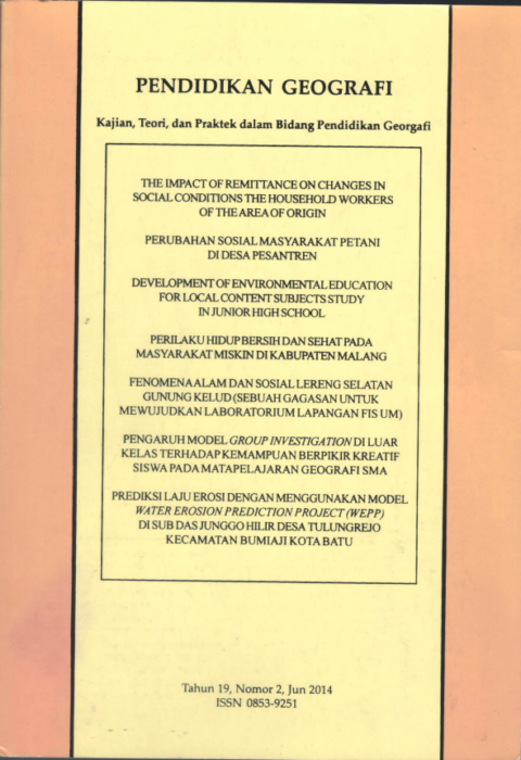 PENDIDIKAN GEOGRAFI (Kajian, teori, dan praktek dalam bidang pendidikan geografi.)