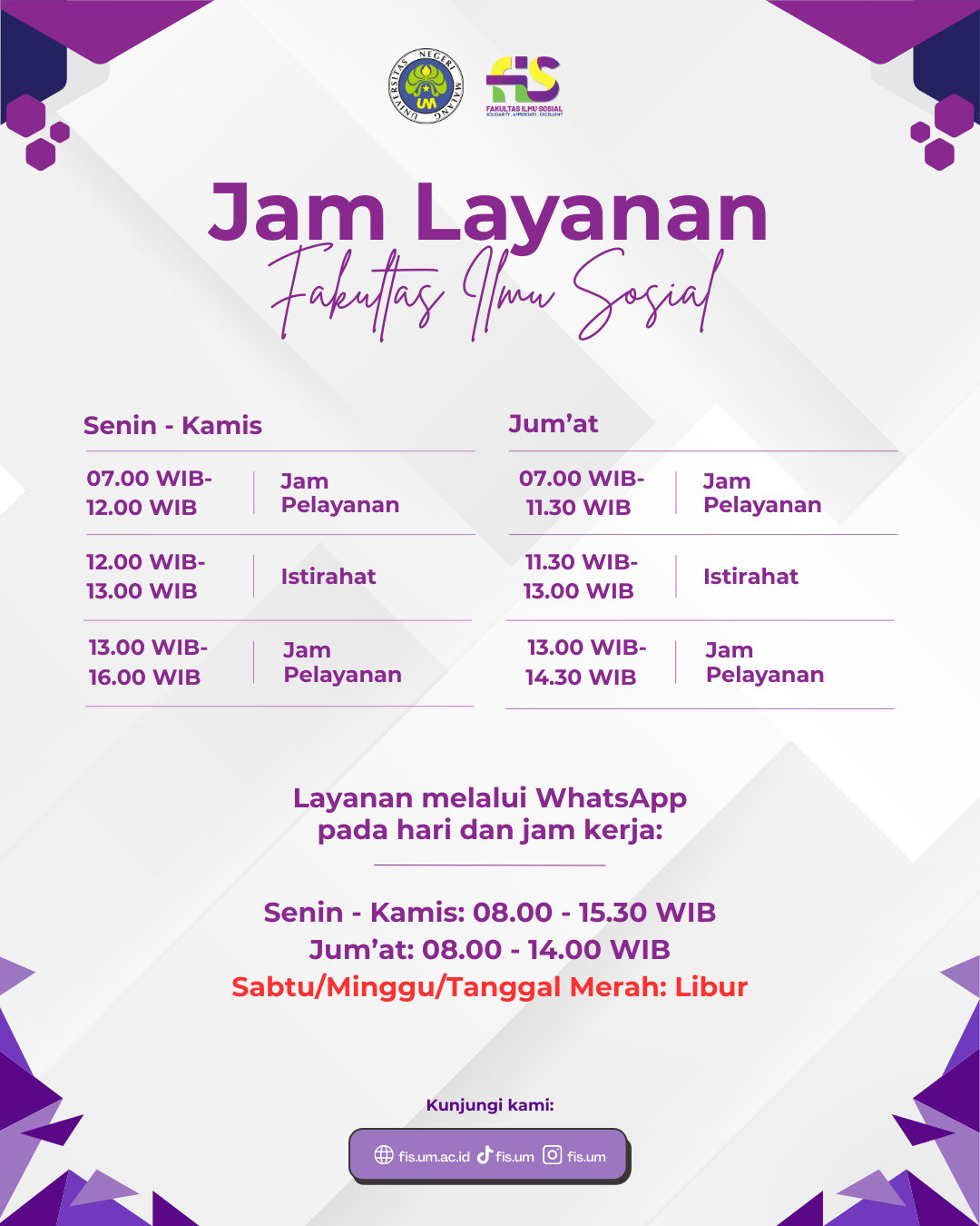 Jam Pelayanan FIS UM